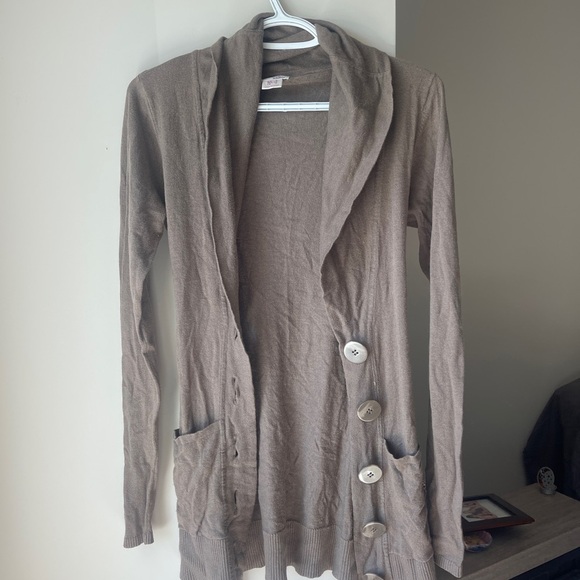 Aritzia Kensie Girl Vintage Brown Cardigan Sweater Soft Knit Small - Picture 1 of 4